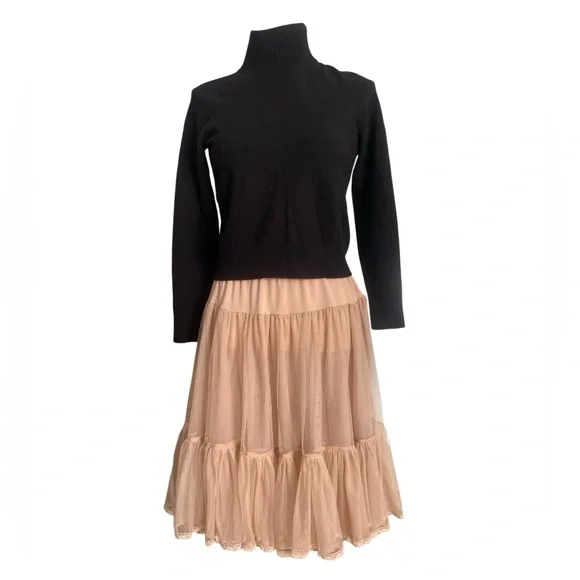 Vintage Anthropologie Odille Black Layered Tulle Skirt - pristine size S/M - Picture 3 of 11